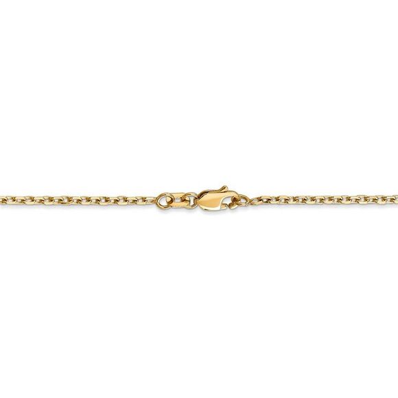 1.8mm, 14k Yellow Gold Diamond Cut Solid Cable Chain Necklace, 18 Inch - Picture 4 of 8